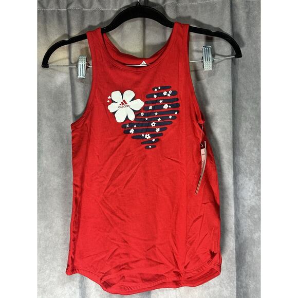 Adidas Big Girls Americana Heart Tank Top L - Picture 1 of 3